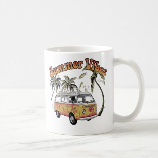 Mug "Retro Summer Vibes Van Design - Parfait pour la p (Droite)