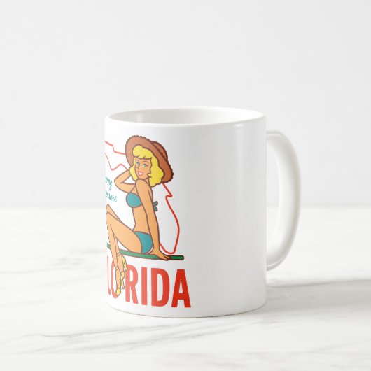 Mug Rétro "Sunny Exposure Floride" Pin-Up (Devant droit)
