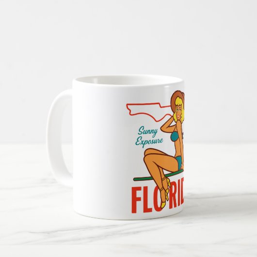 Mug Rétro "Sunny Exposure Floride" Pin-Up (Devant gauche)