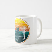 Mug Retro Sunset Cat Anime Kawaii Art (Devant droit)