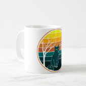 Mug Retro Sunset Cat Anime Kawaii Art (Devant gauche)