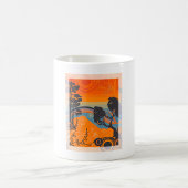 Mug Retro Sunset Forest Paysage Abstrait
