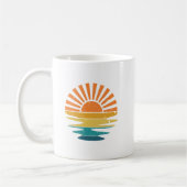 Mug Retro Sunset Rays Wavy, Retro Summer Sunset (Gauche)