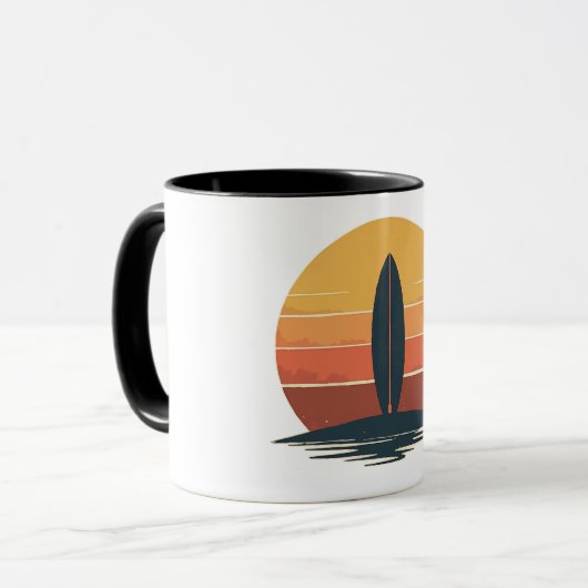 Mug Retro Sunset Surfboard (Devant gauche)