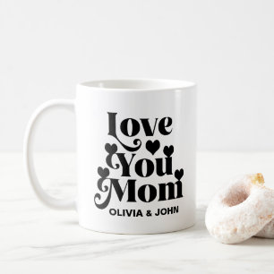 Mug Retro Super 70's Theme Love You Mom Black