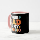 Mug Retro Super Votre Père Est Mon Cardio (Devant gauche)