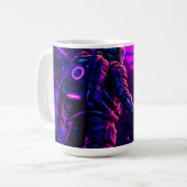 Mug Rétro Synthwave Astronaute Cyberpunk Espace Café M (Devant gauche)