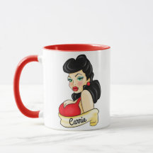 Rétro tatouage de pin-up personnalisé