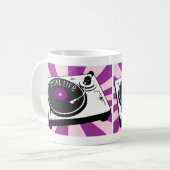 Mug Rétro Tourne-disque de la vie pourpre de vinyle (Devant gauche)