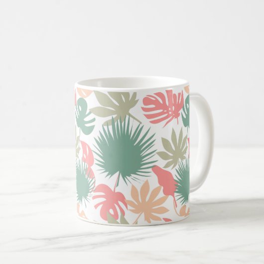 Mug Rétro, tropical, feuille (Devant droit)