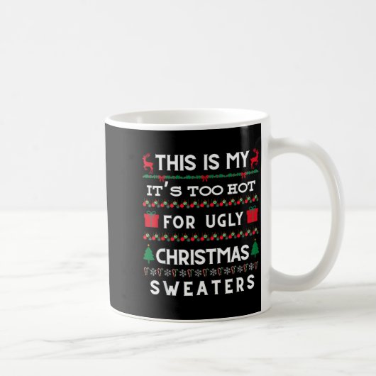 Mug Retro Ugly Christmas Sweater Candy Cane Tree Vibes (Droite)