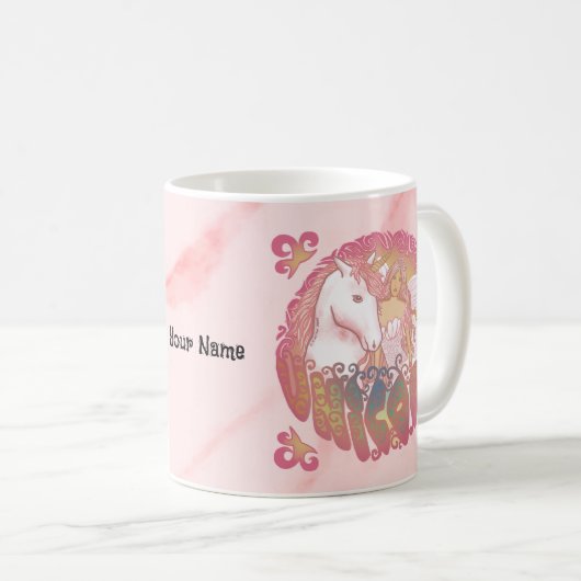 Mug Rétro Unicorn (Devant droit)