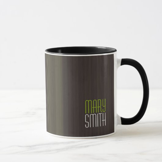 Mug Rétro vert nommé fait sur commande frais (Droite)