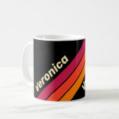 Mug Rétro VHS Rayures avec Nom (Devant gauche)