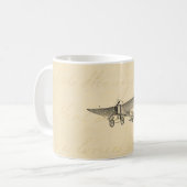 Mug Rétro vieil avion d'appui vertical d'avion vintage (Devant gauche)