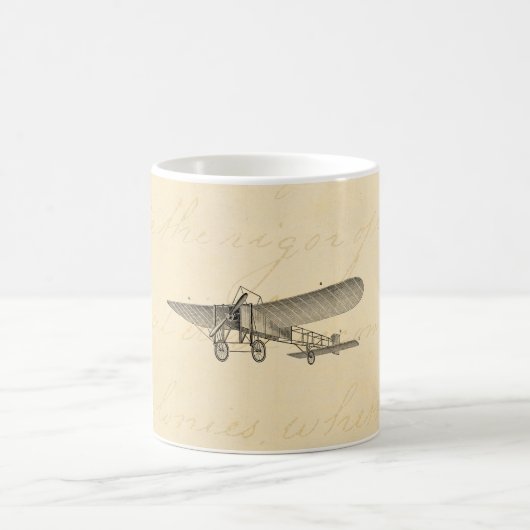 Mug Rétro vieil avion d'appui vertical d'avion vintage (Centre)
