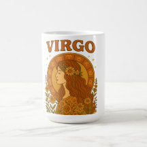 Rétro Vierge Zodiaque Boho Floral Astrologie