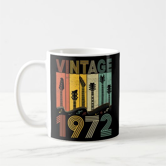 Mug Retro Vintage 1972 Guitariste 1972 Anniversaire Gu (Gauche)