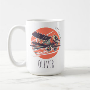 Mug Rétro Vintage Biplan Personnalisé