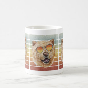 Mug Rétro Vintage Coucher de soleil Chow Chow Maman Pa
