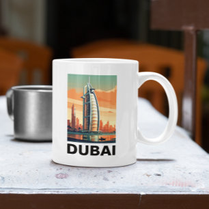 Mug Retro Vintage Dubaï UAE Skyline