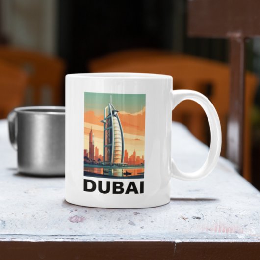 Mug Retro Vintage Dubaï UAE Skyline