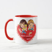 Mug Retro Vintage Garçon Fille Saint Valentin (Gauche)