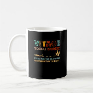 Mug Retro Vintage Social Worker Définition Public Serv