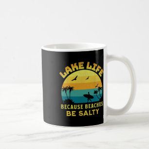 Mug Retro Vintage Sunset Lake Life Parce Que Les Plage