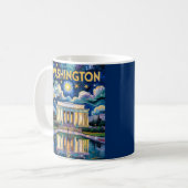 Mug Retro Washington DC Lincoln Memorial Van Gogh Art (Devant gauche)