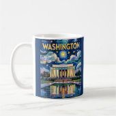 Mug Retro Washington DC Lincoln Memorial Van Gogh Art (Gauche)