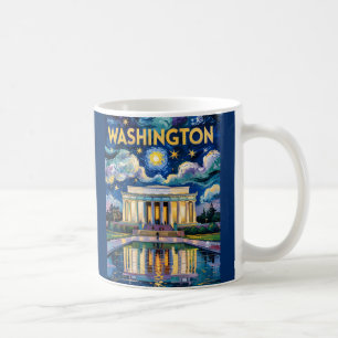Mug Rétro Washington DC Lincoln Memorial Van Gogh Art