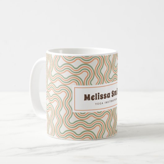 Mug Retro Wavy Abstract Pattern (Devant gauche)