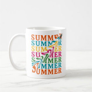 Mug Retro Wavy "SUMMER" Art Design