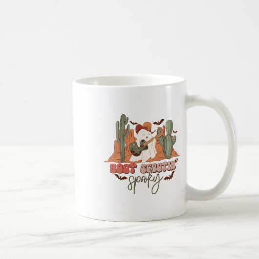 Mug Retro Western Halloween Cute Ghost Fun Boot Scooti (Droite)