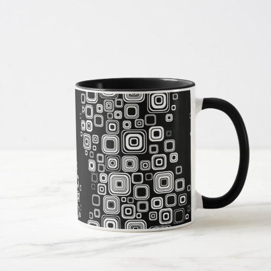 Mug Rétros carrés noirs et blancs (Droite)