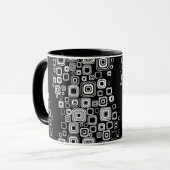 Mug Rétros carrés noirs et blancs (Devant gauche)
