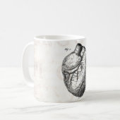 Mug Rétros coeurs cardiaques d'anatomie de coeur (Devant gauche)