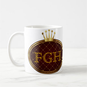 Mug RÉTROS COURONNES d'OR de bouton + votre monogramm