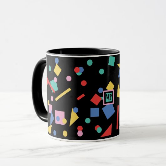 Mug Rétros formes géométriques d'art de bruit 80s (Devant gauche)