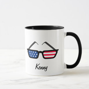 Mug Rétros lunettes de soleil patriotiques de drapeau