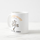 Mug Retrouvailles familiales Orange Arbre Noir Custom  (Devant gauche)
