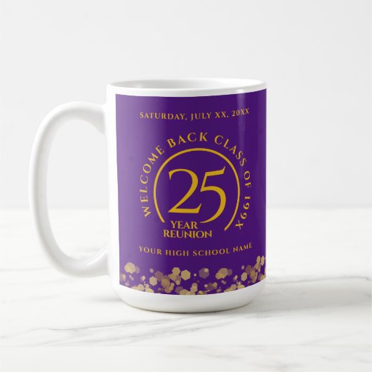 Mug Réunion de classe de l'école supérieure Purple & G (Gauche)