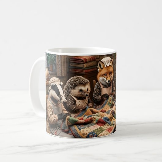 Mug Réunion de patchwork des créatures de la forêt (Devant gauche)