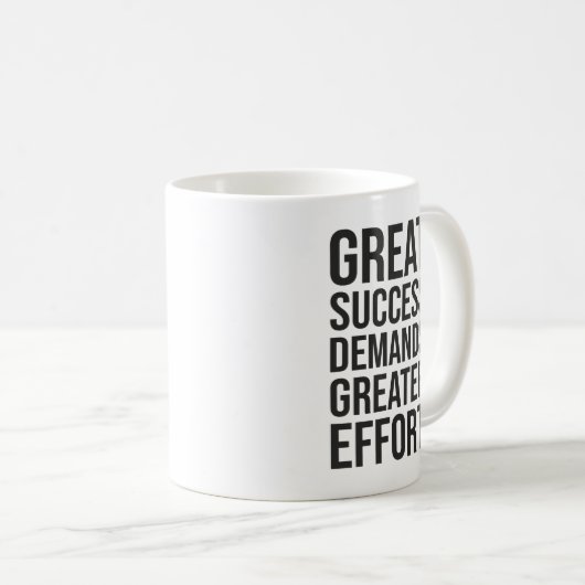 Mug Réussite Exige Effort - Gymnase, Hustle, Succès (Devant droit)
