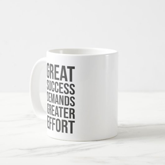 Mug Réussite Exige Effort - Gymnase, Hustle, Succès (Devant gauche)