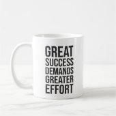 Mug Réussite Exige Effort - Gymnase, Hustle, Succès (Gauche)