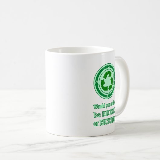 Mug Réutiliser et recycler (Devant droit)