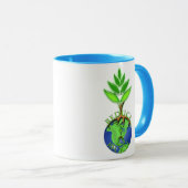 Mug Réutiliser Réduire Recycler Arbre Terre Globe (Devant droit)