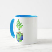 Mug Réutiliser Réduire Recycler Arbre Terre Globe (Devant gauche)
